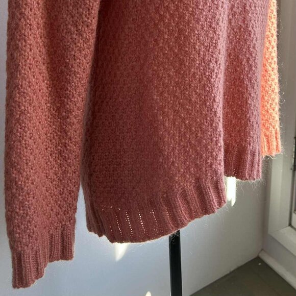 Massimo Dutti Coral Rose Mohair-Blend Textured Knit Mock-Neck Sweater – US XS - Picture 2 of 11